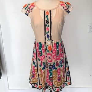 Linen print dress